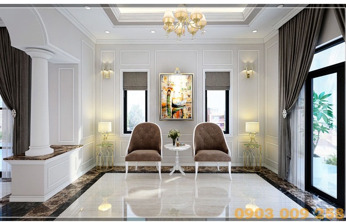 phào chỉ trang trí tường đẹp phòng khách